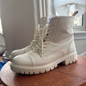 Women's White Combat Boots